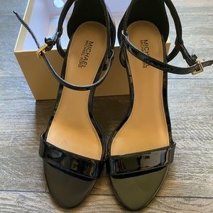 Classic Michael Kors black patent leather sandals
